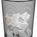 Mind Reader Mesh Trash Can, 16.65L (4.4 gal), Waste Paper Basket, Round, Office, Metal Mesh, Black