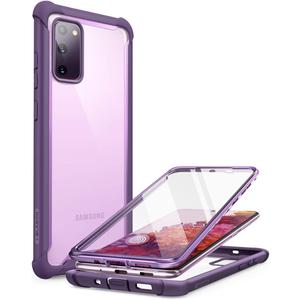 i-Blason Ares Series Designed for Samsung Galaxy S20 FE 5G Case (2020 Release), Dual Layer Rugged Clear Bumper Case with Built-in Screen Protector (Purple)