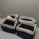 4 Pack Storage Baskets for Organizing, Woven Baskets for Shelves - Perfect for Toys, Books, Towels, and Clothes, Durable Gift Basket Bins Toy Storage, 12.7''L x9''W x7.8''H, Blue and White
