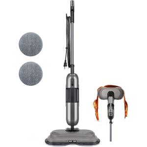 Steam Mop,Aspiron 1100W Electric Spin Scrub Steam Mop,Handle Control 3 Steam Modes Steam Cleaner, 110℃/ 230℉ Steam, 410ml Water Tank, LED Light, Steamer for Marble Floor Hardwood Tile Laminate
