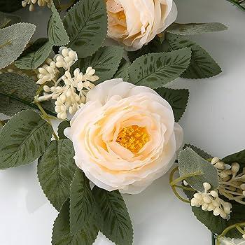 2pcs Artificial Flowers Bouquet Fake Peony Silk Hydrangea Faux Roses Wildflowers Arrangements with Stems for Wedding Home Centerpieces DIY Decor 