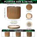 Ceramic Plant Pots, 8 Inch Planter, Round Plant Pot, Retro Brown