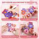 48 Pcs Valentine Retro Roller Skate Candy Card with Cellophane Bags DIY Valentine's Day Gift Craft Treat Card for Sweet Day Gifts Exchange Party Favors Supplies