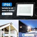 200W LED Flood Light Outdoor, LED Work Light,Floodlight Fixture with Plug in IP66 Waterproof, 6500K 2Pack Security Light for Yard Garden Stadium Garage Playground