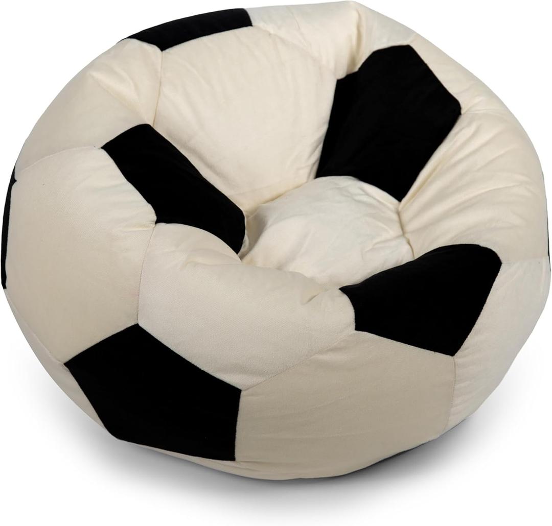 Big Joe Sports Ball Child-Sized Bean Bag Chair for Kids, Soccer Ball Plush, Ultra-Soft Lightweight Polyester Blend, 2.5 Foot Refillable, Single