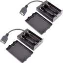 2PCS 3 x 1.5V AA Battery Holder, 3 AA Battery Case Box Holder 4.5-5V with Cover and On/Off Switch, with USB Cable for Indoor & Outdoor Use, Wedding, Party, Camping, Birthday, Christmas