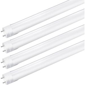 LightingWill LED T8 Light Tube 2FT, Warm White 3000K-3500K, Dual-End Powered Ballast Bypass, 1000Lumens 10W (24W Fluorescent Equivalent), Frosted Cover, AC85-265V Lighting Tube Fixtures, 4 Pack