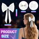 Lumisonata Light up Hair Accessories 7 Colors LED Hair Bow with Veil Rave Hair Clips Glow Hair Barrettes for Wedding