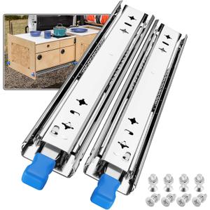 SHUHANG 1 Pair 250 lb Load Capacity Heavy Duty Locking Drawer Slides 12 14 16 18 20 22 24 26 28 30 32 34 36 38 40 Inch Full Extension Ball Bearing Side Mount Rail with Lock Industrial Tool Box Runner