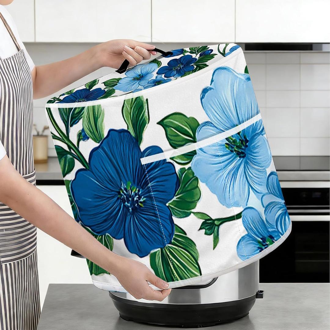 Dust Cover Compatible with Instant Pot 3-6-8 Quart, Pressure Cooker Cover with Storage Pockets, Kitchen Appliance Protector for Slow Cooker Accessories