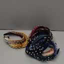 Homaisson 10-Pack Pearl Knotted Headbands for Women, Rhinestone Embellished Hairbands in 10 Colors, Elegant Wide Top Knot Headpieces for Party, Wedding, Daily Fashion Accessories