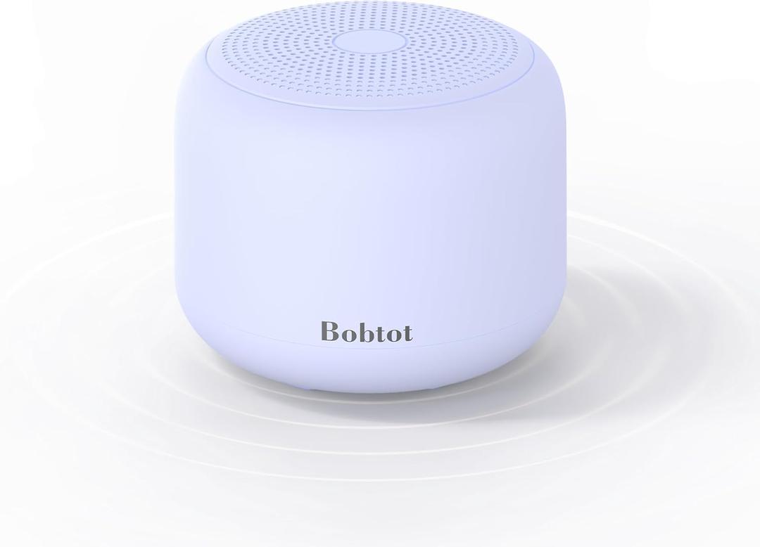Bobtot Portable Bluetooth Speakers with Strap Easy to Carry, Wireless IPX5 Waterproof Mini Speaker with Loud Stereo Sound, 20 Hours Playtime, Rechargeable Battery, Built-in Microphone, Purple