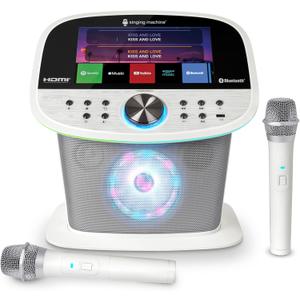 Singing Machine Platinum Plus – Wi-Fi Karaoke Machine for Adults & Kids with 2 Wireless Microphones, Bluetooth Party Speaker, Voice Effects, YouTube & Spotify Streaming – The Ultimate Party System