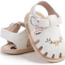 GDSDYM Infant Baby Girls Summer Sandals with Flower Bowknot Soft Sole Wedding Dress Flats Newborn First Walkers Crib Dress Shoes 12-18M
