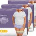 Amazon Basics Postpartum Incontinence Underwear for Women, Maximum Absorbency, Bladder Leak Protection, Soft, Disposable, Odor Control, Comfortable Fit, X-Large, Lavender, 48 Count (3 Packs of 16)