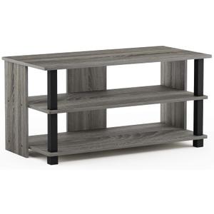Furinno Sully 3-Tier Stand for TV up to 40, French Oak Grey/Black