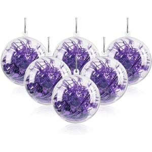 Uten 20Pcs Clear Plastic Fillable Ornament, Christmas Decorations Tree Ball, DIY Craft Ball, for Christmas Eve, New Years, Wedding Party Home Decor Bath Bomb(1.96"/50mm)