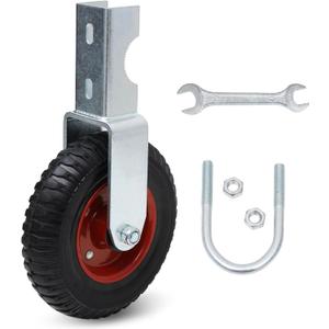 8 inch Fence Gate Wheel, Metal Tube Gate Support Wheel with 1-3/8" Thru 2-1/2" Gate Use, Farm Metal Swing Gate Caster to Prevent Dragging (Red)