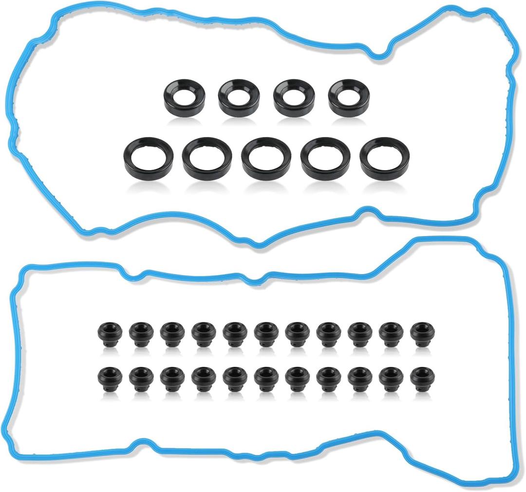 Valve Cover Gasket Set VS50814R Replaces VS50814R VS50722 BR3Z6C535A Compatible with Ford F-150 3.3L 3.5L V6 DOHC 2011-2020 Fit for Lincoln MKS MKT MKX MKZ 3.5L 3.7L V6
