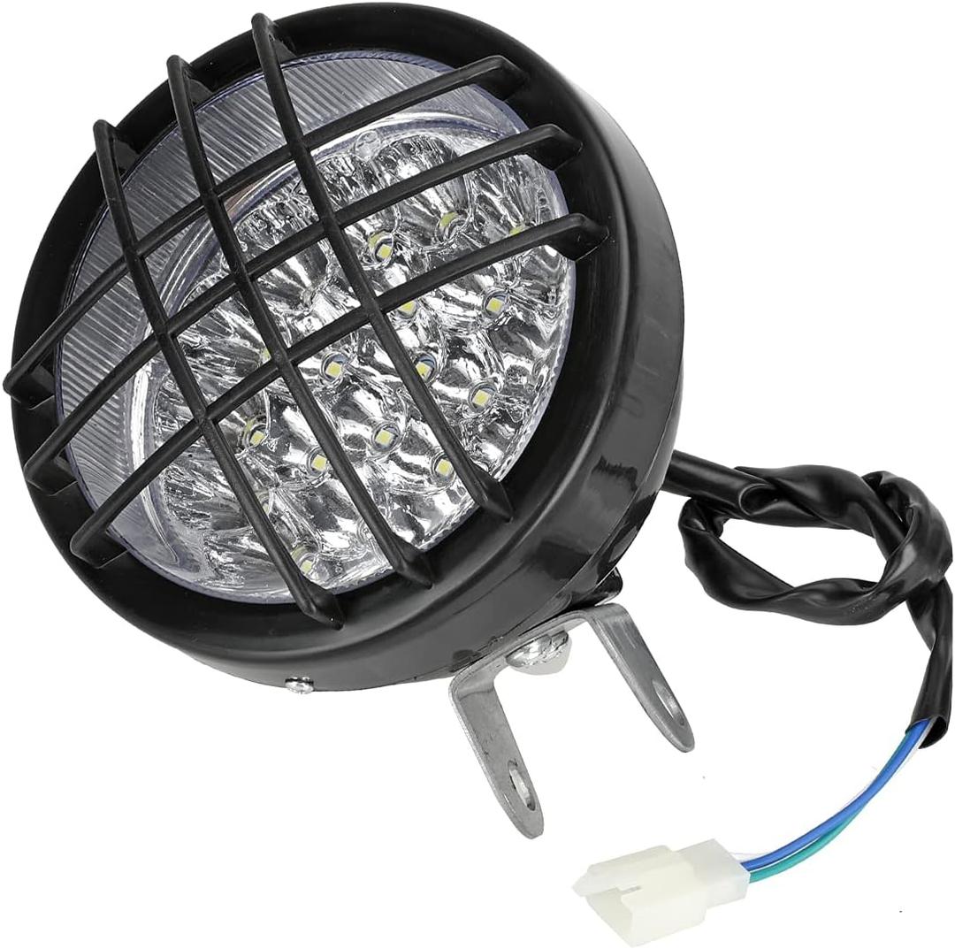 FVRITO 12V LED Front Head Light Lamp for 110cc 125cc 150cc 200cc 250cc TaoTao Coolster Roketa Yamoto Vitacci JCL Kazuma Peace RPS ICEbear Apollo Sej BULL KXD FARM Sunl Kandi ATV Quad 4 Wheeler Go Kart