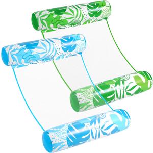 SLOOSH 2 Packs Hammock Pool Floats Adults, 4-in-1 Multi-Purpose Inflatable Pool Floats PVC Water Hammock Lounge Floaties