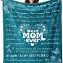 2 x Birthday Gifts for Mom from Daughter Son - Christmas Blanket Gifts for Mom - Best Moms Ever Present - Mothers Day Valentines Day Presents for Mother - to My Moms Blanket 50"x60" Blue