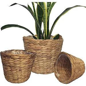 Seagrass Planter Basket Set 3 Pcs 8x9, 9x10, 10x12 Seagrass Planter Basket Set 3 Pcs 8x9, 9x10, 10x12