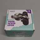 Door Lever Lock (3 Pack) Prevents Toddlers from Opening Doors. 3.25" L * 1.5" W * 4.5" H Easy One Hand Operation for Adults. Durable ABS with 3M Adhesive Backing. Simple Install (Black)