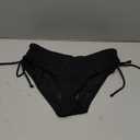 Daci Women Mid Waist Bikini Bottoms - Full Coverage Swim Bathing Suit Bottom Side Tied Swimsuit Bottoms (Medium, Black)