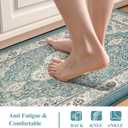 Collive Boho Anti Fatigue Kitchen Mats Sets 2 Piece Non Skid Kitchen Mats for Floor Cushioned Kitchen Rugs and Mats Waterproof Ergonomic Comfort Standing Mat Runner for Kitchen,Home,Office,Laundry 17.3"x47"+17.3"x29"