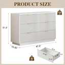Ball & Cast Fluted Dresser for Bedroom with 6 Drawers,47" W Modern Chest of Drawers with Metal Handles,Wood Dresser TV Stand,Closet Dresser Drawers Organizer for Living Room,Hallway,White, 15.4"D x 47.3"W x 31.5"H