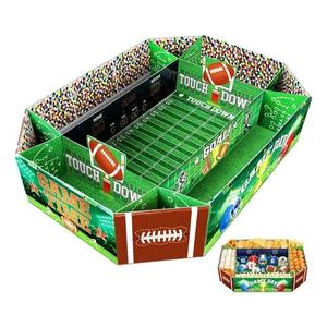Football Party Supplies Kit - Large 23.62x17 inch Superbowl Snack Stadium Tray & Cardboard Food Trays Plates, All-in-One Football Party Decorations for Superbowl 2026, Game Day, Birthday Celebrations
