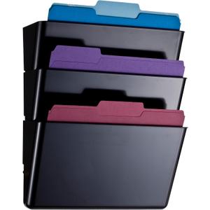 Officemate Letter Size Wall File, Recycled, Black (26092), 14.5" x 13" x 4.1", Set of 3