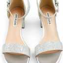 JOY IN LOVE Women's Chunky Low Heels Ankle Strap Open Toe Block Heel Sandals, 8.5 US