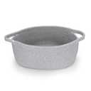 Small Woven Basket Cute Oval Cotton Rope Gifts Basket with Handle Empty Baby Wicker Storage Baskets Nursery Box Bin Kids Organizer Cat Dog Toy Baskets Easter Baskets Grey, 4 Pack