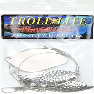 Shashta Tackle #4 Willow Leaf Hamred Nickel Fishing Flasher Lures, Silver 3 Pack