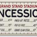Nostalgic Baseball Wall Decor - Large Wood Concessions Sign - Baseball Decor for Bedroom, Sports Wall Art for Man Cave (White/Blue)