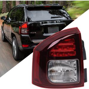 Huray Left Tail Light Fit for Jeep Compass 2014-2017 Taillight Driver Side LH Tail lamp Brake Lamp Assembly Replacement Accessory (For 14-17 Jeep Compass, LH(Driver Side))