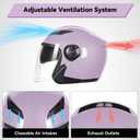 Adult 3/4 Open Face Motorcycle Helmet, Dual Visor, DOT Approved, Purple, M