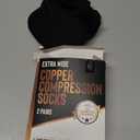 Doctor's Select Copper Plus Size Compression Socks Wide Calf - 2 Pairs | 20-30mmHg Extra Wide Calf Compression Sock Women | Copper Socks for Swelling, Varicose Veins | Extra Wide Calf Compression Sock | Black Wide Compression Socks for Women & Men, Size  XX-Large