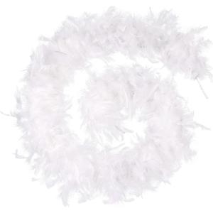 80g White Feather Boas 2 Yards Turkey Chandelle Feathers Boa for DIY Craft Wedding Party Dancing Halloween Christmas Home Costume Decoration
