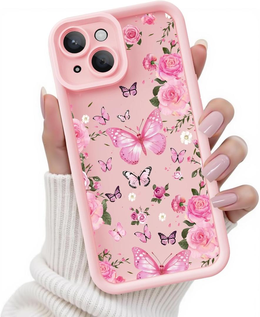 Case for iPhone 14, Silicone Shockproof Cover Women