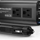 300W Power Inverter DC 12V to 110V AC Car Inverter with TypeC 30W & 3 USB-A interfaces, Dual AC Adapter for Laptops Charger