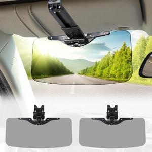 Sun Visor for Car,(2-piece Set) UV400Anti- Polarized/Anti-GlareAdjustable, Easy to Install Car Sun Visor Extender,Black /2