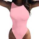 LCNBA Women's Sexy High Neck Sleeveless Bodysuit Basic Top Bodysuit Jumpsuit, Large