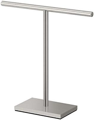 Gatco 1444SN, Modern Rectangle Base Freestanding Countertop Towel Holder, Satin Nickel / 10.50"W x 11.13"H T-Shape Style Countertop Hand Towel Holder for Bathroom, Kitchen/ Fingertip Towel Rack