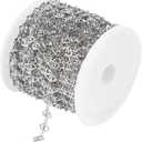 UMAOKANG 16.4 Feet Silver Stainless Steel Jewelry Chain Link Evil Eye Cable Necklace Chains Bulk with Spool for Women Jewelry Making DIY Bracelets Accessories