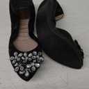 Women's Ballet Flats Rhinestone Soft Wedding Ballerina Shoes Foldable Sparkly Dress Comfort Slip on Flat Shoes (6.5, Black)