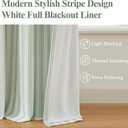 ZJDECOR 72 Inch Green White Striped Full Blackout Curtain Panels, 55"W x 72"L