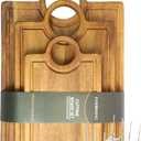 Acacia Wood Cutting Board Set - 3-Piece (14"/12"/9") Solid Wood Cutting Boards with Juice Groove & Handle, Dual-Use Butcher Block for Food Prep & Charcuterie Serving